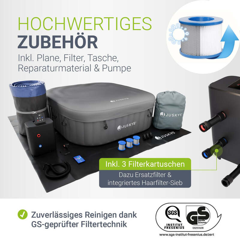 Whirlpool SpaLuxe aufblasbar für 4-6 Personen grau-blau 910l Garten Wellnessoase - 4262437187662