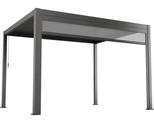 Pergola Set 3x4 Lamellendach mit Beschattung für Garten Anthrazit - 4306517630676