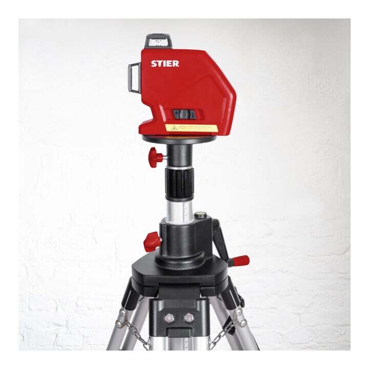 STIER Baustativ 340cm Aluminium Höhenverstellbar für Rotationslaser 5/8 Zoll - 4251709638896
