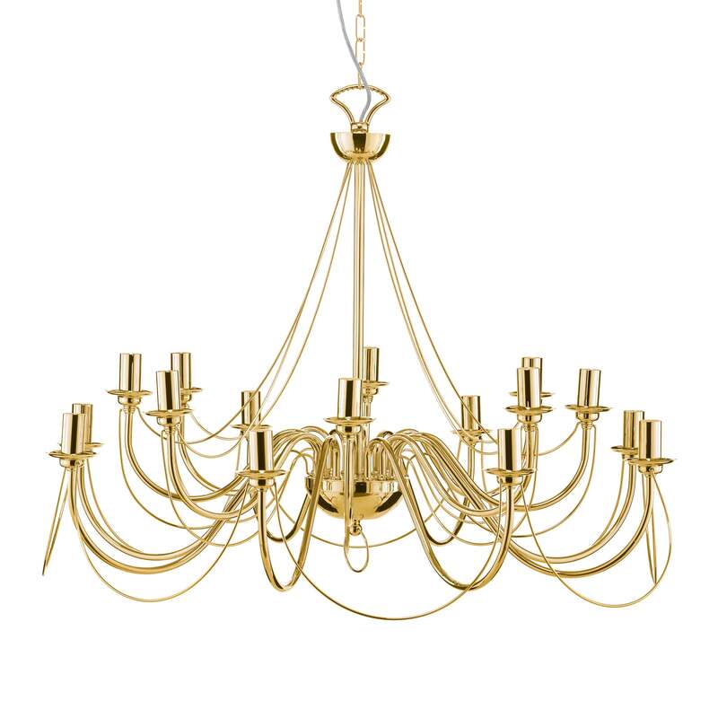 Kronleuchter Retro 16-flammig gold 90 cm dimmbar von Domiluce - 5905563001653