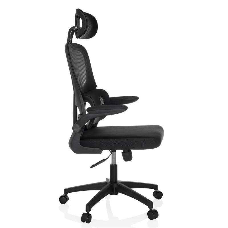 mybuero Bürostuhl Drehstuhl Schreibtischstuhl schwarz Netzstoff Lordosenstü727 - 4064323106579