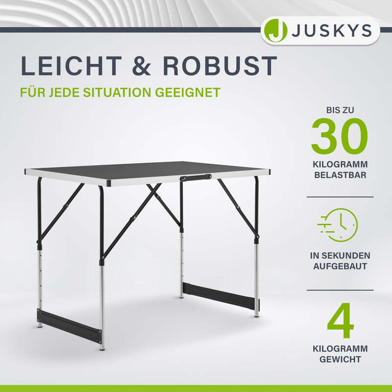Alu Klapptisch 3er Set Camping Tisch höhenverstellbar klappbar 100x60cm flexibel - 4260565527282