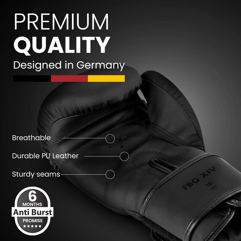 FIGHTR Sandsackhandschuhe Kunstleder 08 Oz Klettverschluss Unisex Kinder schwarz - 4270001944306