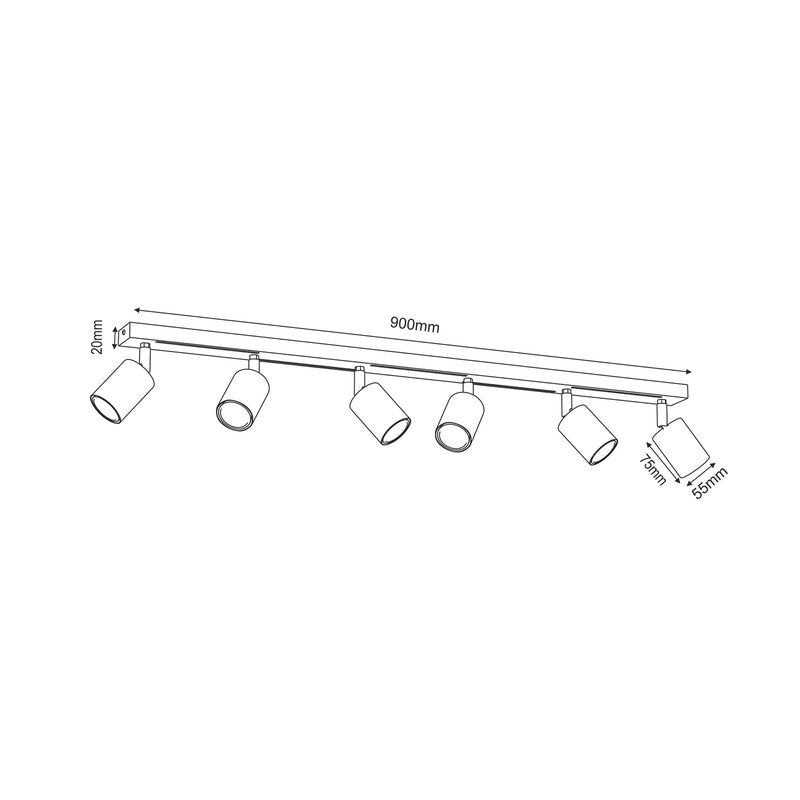 Deckenstrahler Jarek anthrazit/chrom sechsflammig Stahl Made in Poland - 5907565944679