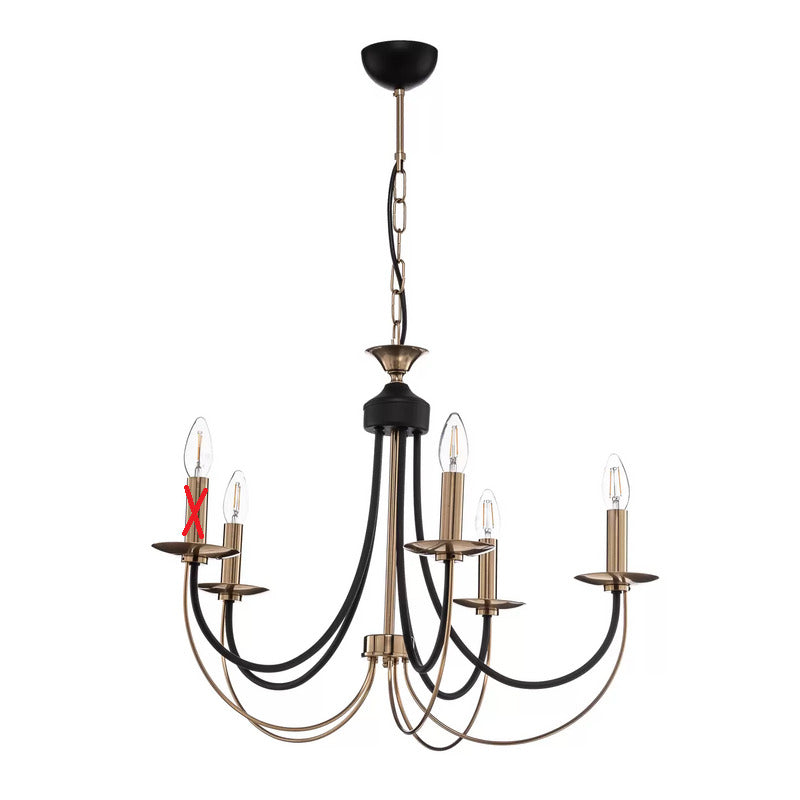 Kronleuchter Ferra messing antik 5flg Deckenlampe Deckenleuchte SIEHE TEXT/FOTO - 8698525633883