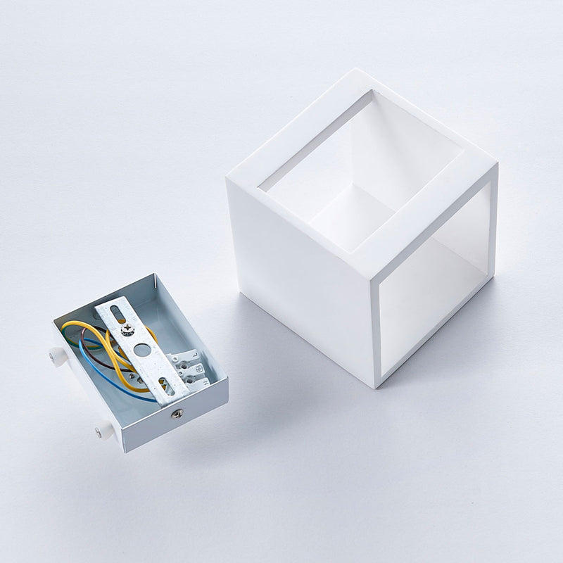 Lindby Wandleuchte Kay LED Wandlampe dimmbar Gips weiß 11,5x11,5cm IP20 - 4251096535693