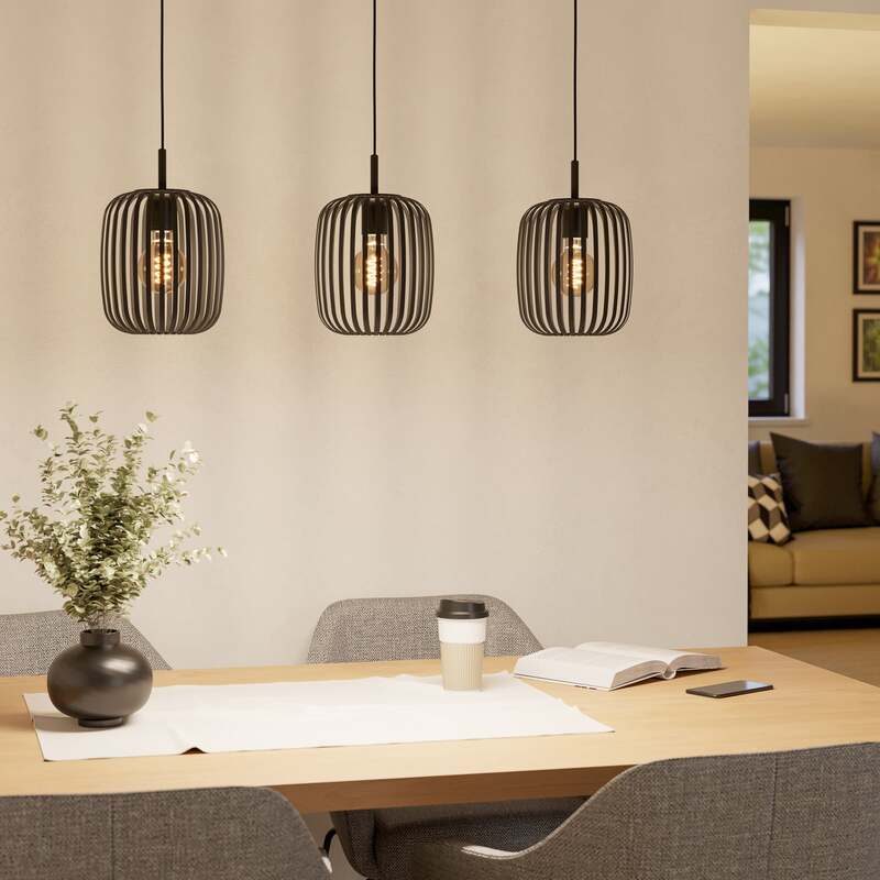 Eglo Hängeleuchte Romazzina LED Hängelampe Pendelleuchte dimmbar schwarz 90cm - 9008606244294