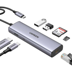 B-Ware UGREEN USB-C Dockingstation 7-in-1 Hub HDMI 4K Ladefunktion grau Universal