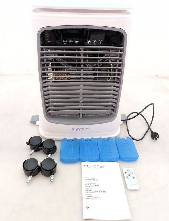 Sygonix Luftkühler 80W Klimagerät Ventilator mit Fernbedienung Timer Weiß Kühler - 4064161489520