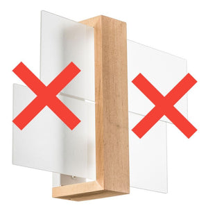 B-Ware Wandleuchte Shifted 1 LED Wandlampe dimmbar Glas Holz weiß 43x30cm elegant