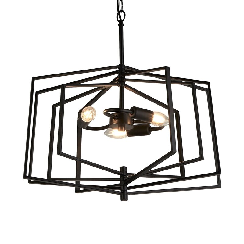 Searchlight Hängeleuchte Pendelleuchte Slinky Metall schwarz dreiflammig 50 cm - 5053423159201