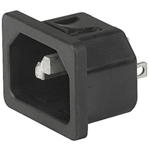 40x B-Ware SCHURTER Einbaustecker Stecker C14 Snap-in Steckanschluss 3pol Schwarz 40 STÜCK