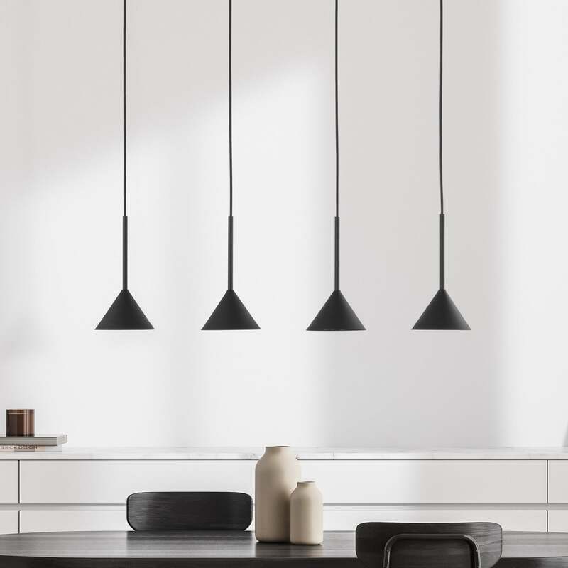 TK-Lighting Hängeleuchte Cono Mini 4-flammig LED Pendelleuchte dimmbar schwarz - 5906135103058