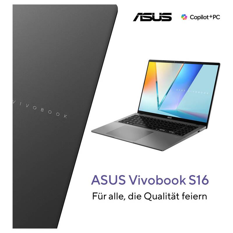 Asus Notebook Vivobook S16 16 Zoll Qualcomm Snapdragon 8 Kerne 16GB RAM 1TB - 4711636378932