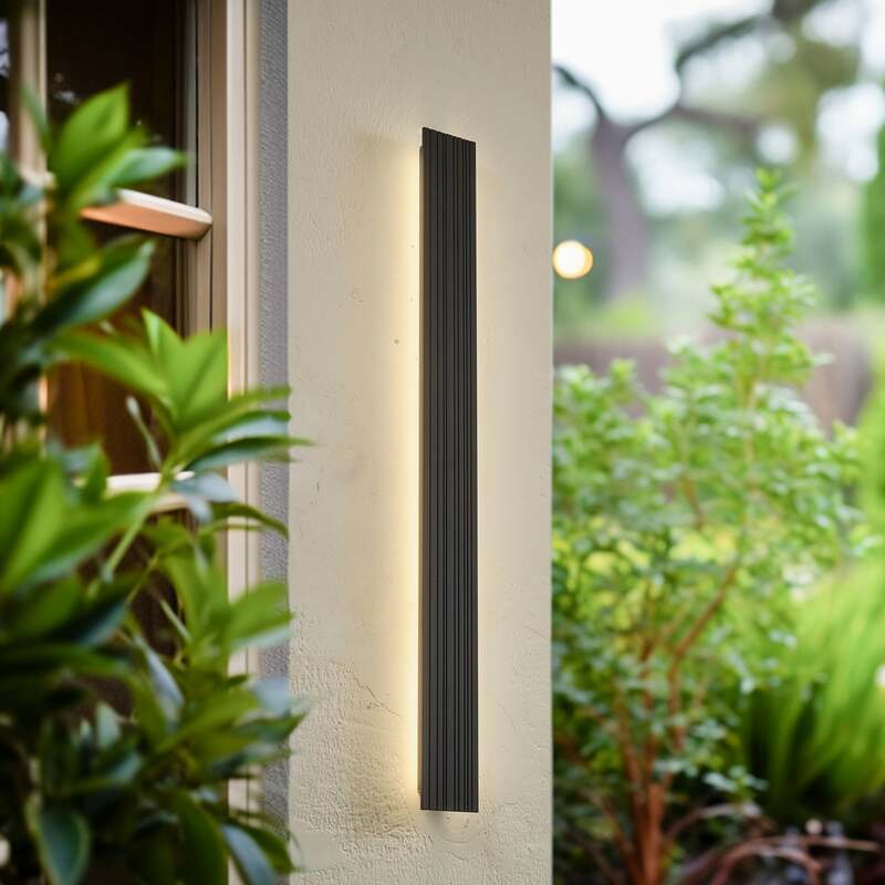 Lucande Außenwandleuchte Wandlampe LED anthrazit schwarz Aluminium Melira 100cm - 4251911785333