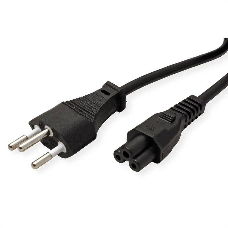 VALUE Strom Anschlusskabel T12 auf C5 3polig schwarz 1m 2,5A 250V AC Kabel - 7611990117079