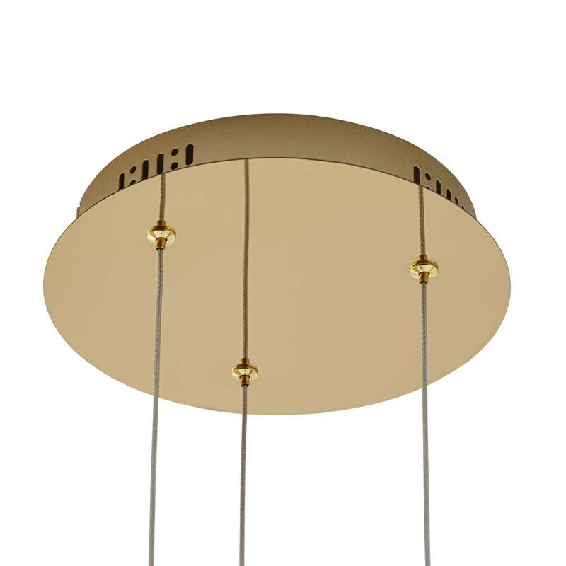 Lucande Pendelleuchte Hängeleuchte Hayley LED Lampe Leuchte gold Ø25cm 3-flg - 4251096562453