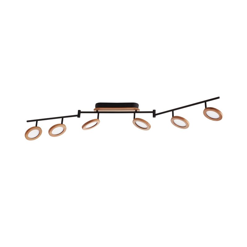 Lindby Strahler Spot LED Holz schwarz weiß 152 cm Deckenleuchte mit Dimmer - 4251911766110