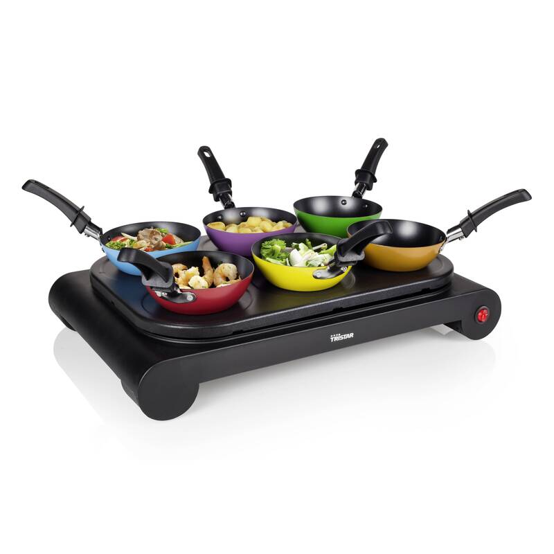 Tristar BP-2827 Wok-Set 1000 W für 6 Personen mit Backplatte und Pfännchen - 8713016028273
