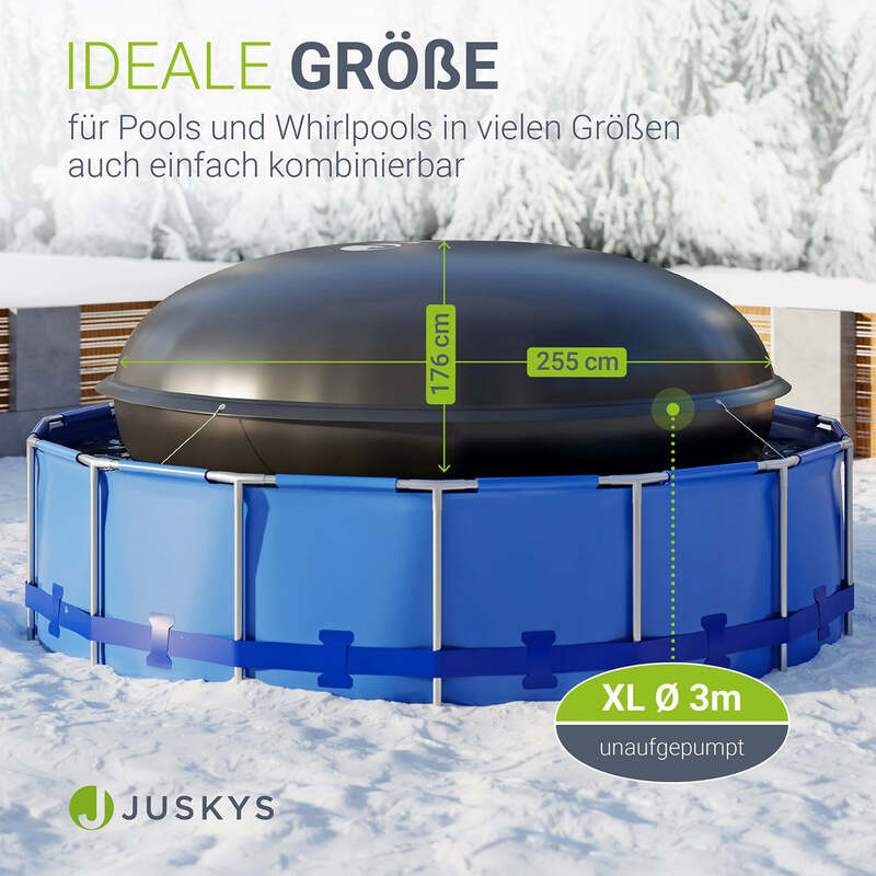 Aufblasbares Poolkissen rund 3m PVC schwarz für Poolüberwinterung und Schutz - 4262437182957