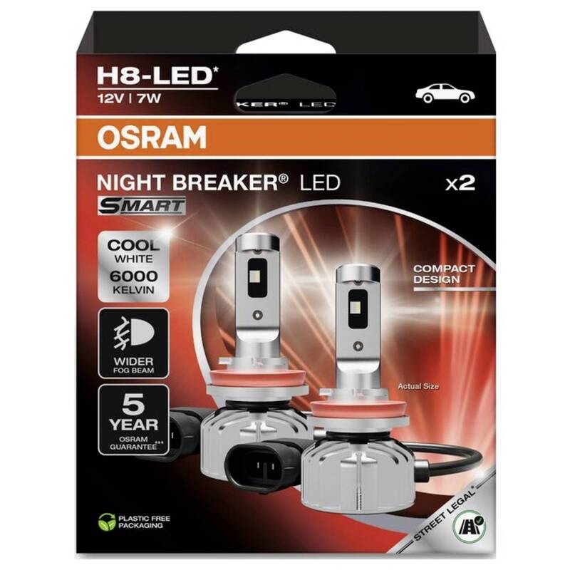 Osram Automotive LED Leuchtmittel NIGHT BREAKER LED SMART H8 12V 800 Lumen weiß - 4062172410212