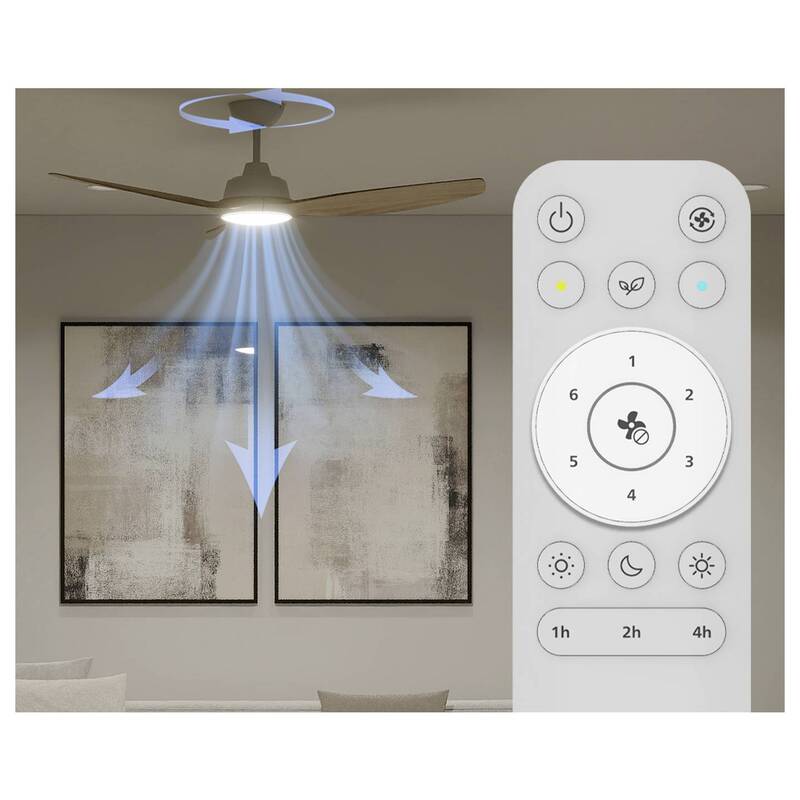 Philips LED Deckenventilator 35W Fernbedienung Dimmbar Luftzirkulation Braun - 8721103095923