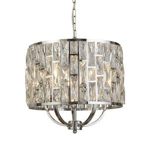 B-Ware Searchlight Hängeleuchte Bijou mit Kristallglasschirm Ø 44 cm chrom Schirm Lampe