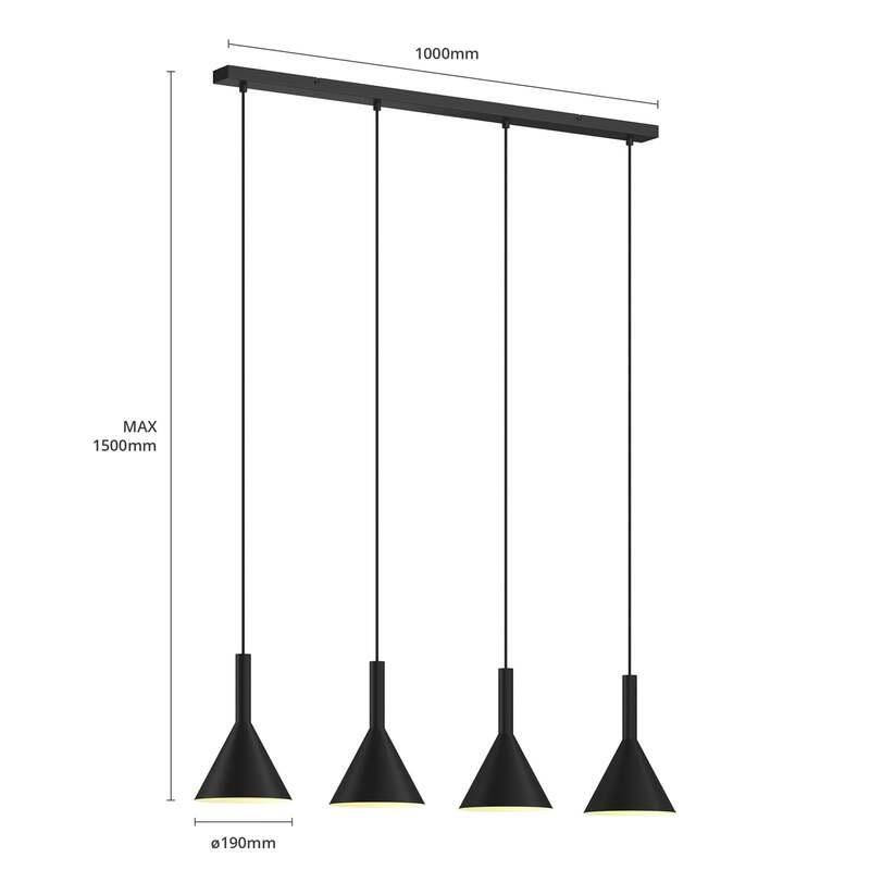 Arcchio Tadej Pendelleuchte Hängeleuchte Lampe Leuchte 4-flammig schwarz weiß - 4251096576306