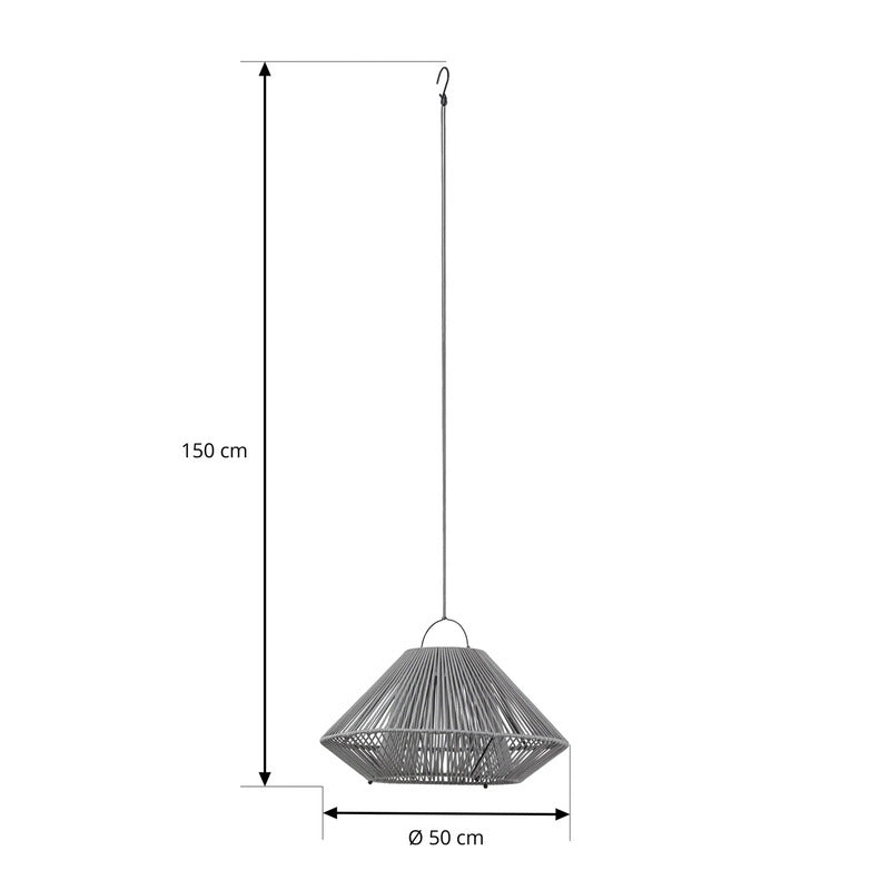 Lindby Hängeleuchte Pendelleuchte LED Solarleuchte Grau USB IP54 Balkon Terrasse - 4255830909467