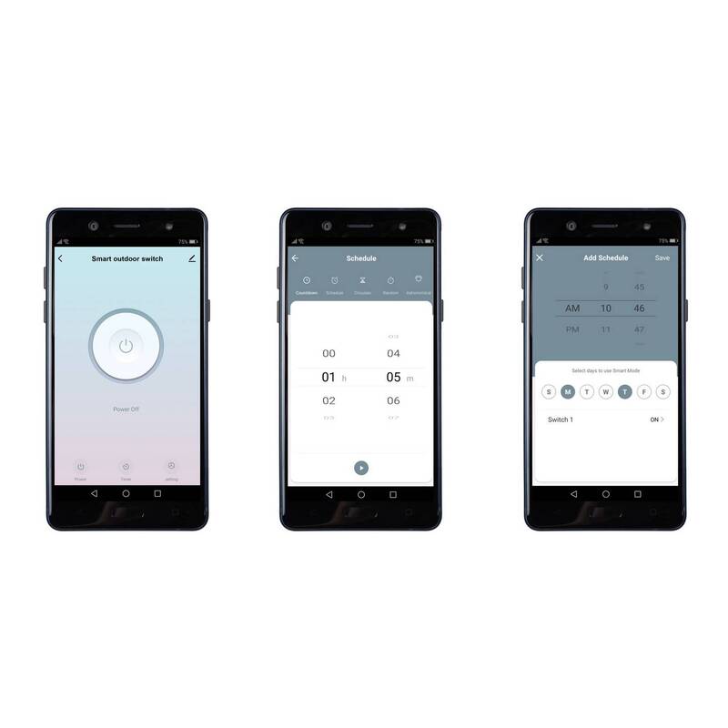 Sygonix Wi-Fi Schalter Aufputz 1-Kanal IP68 3500W Smart Home Alexa schwarz 20m - 4064161247175