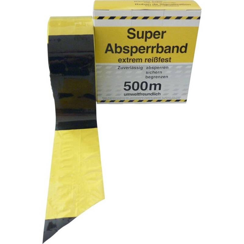 Kelmaplast Absperrband Folienband Gelb Schwarz Geblockt 500m Spenderkarton 80mm - 4022153170115