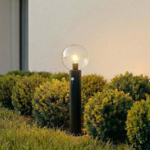 B-Ware Sockelleuchte Außenleuchte Lindby Lampe Dangan Glas Aluminium schwarz Sensor