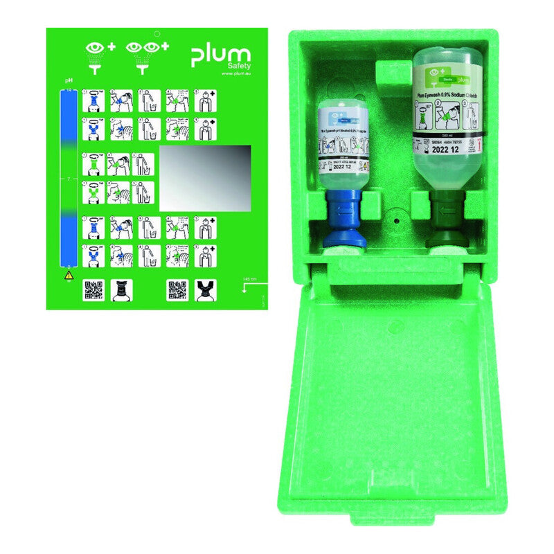 PLUM Augenspülstation Kombi-Station 4789 Erste-Hilfe Wandbox mit Piktogramm - 5715205478916
