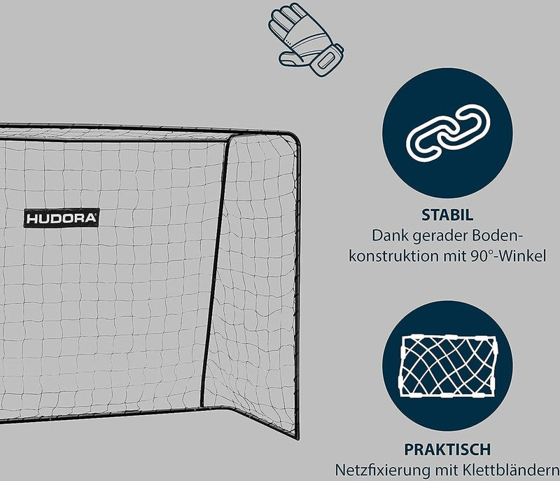 HUDORA Fußballtor Solid 25 schwarz Fußballtor Kinder ab 6 Jahre 213x152x76 cm - 4005998768259