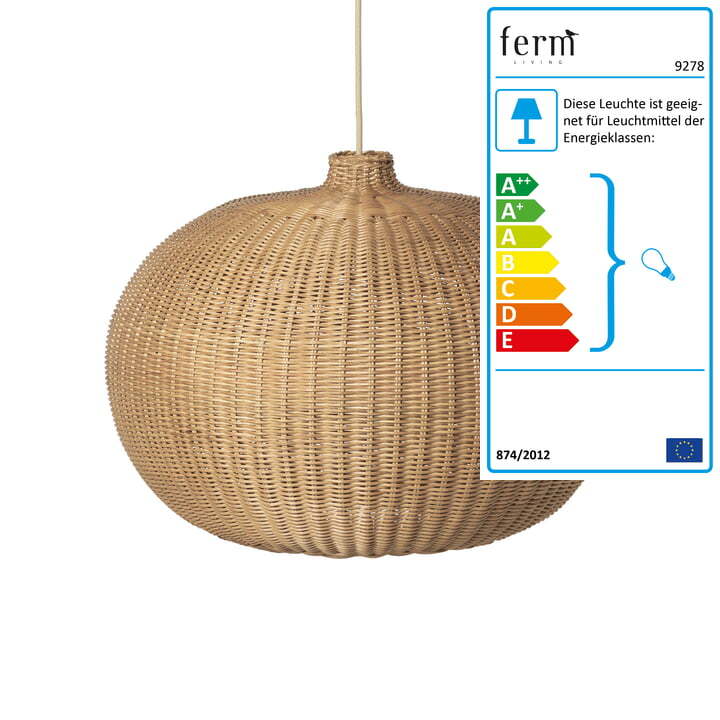 ferm Living Geflochtene Rattanleuchte Hängelampe Lampe Belly SIEHE TEXT/FOTO - 5704723104681