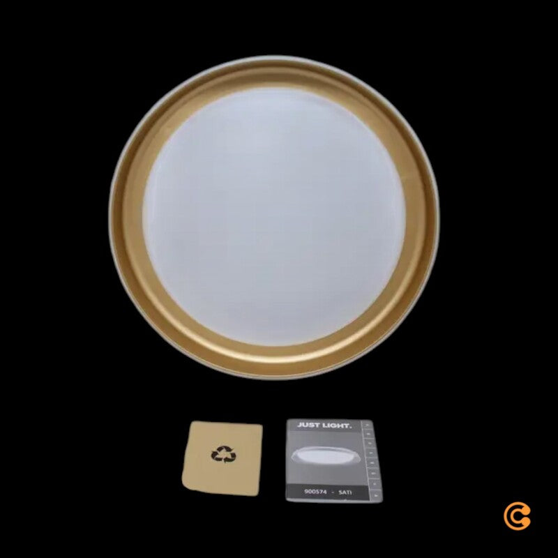 JUST LIGHT Deckenleuchte Deckenlampe LED SATI Kunststoff weiss messing dimmbar - 4043689005740