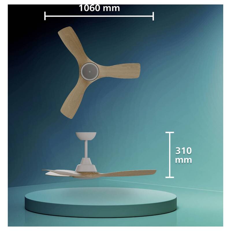 Philips LED Deckenventilator Olas 30W dimmbar mit Fernbedienung braun 190m³/min - 8721103095985