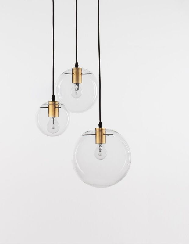 Nova Luce Pendelleuchte Hängeleuchte MIRALE E27 LED Schwarz Glas Metall 3-flg - 5212017420817