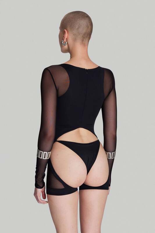 IAMNOTBASIC Utopia Bodysuit Body Schwarz Damenbody Einteiler Größe M - 8682521049373
