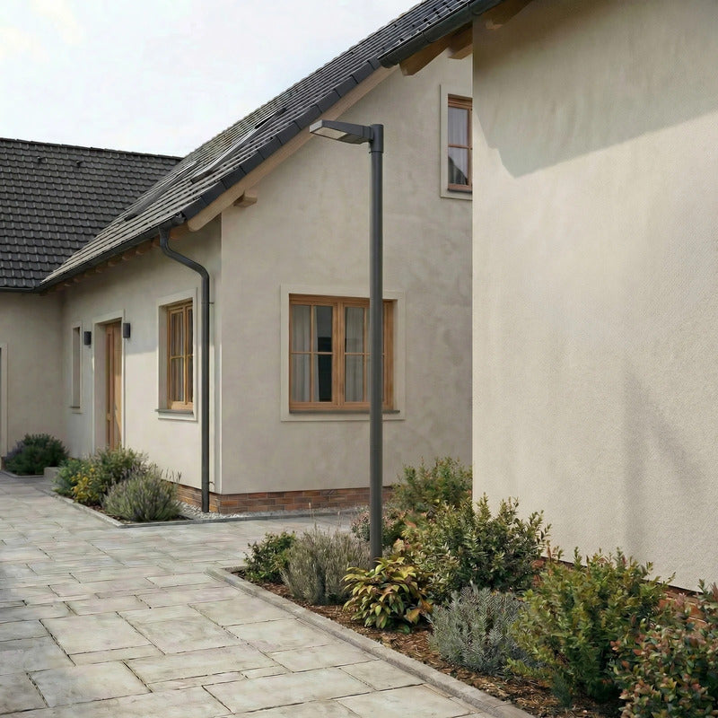 Arcchio Mastleuchte Straßenleuchte Nefarius LED Außenleuchte dunkelgrau Metall - 4255830910159