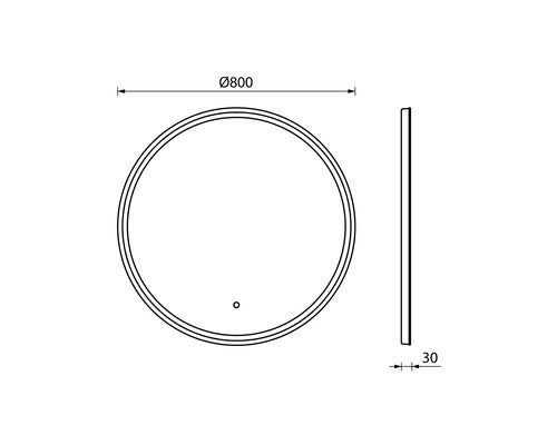 Focco LED Spiegel Badspiegel Wandspiegel rund Badezimmer kaltweiß 80 cm - 8435324904604