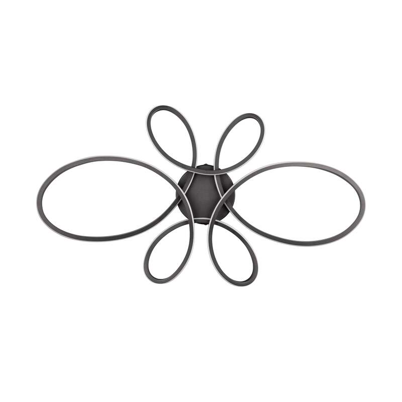 Trio Lighting Deckenleuchte Lampe LED Fly schwarz matt geschwungen dimmbar moder - 4017807600865