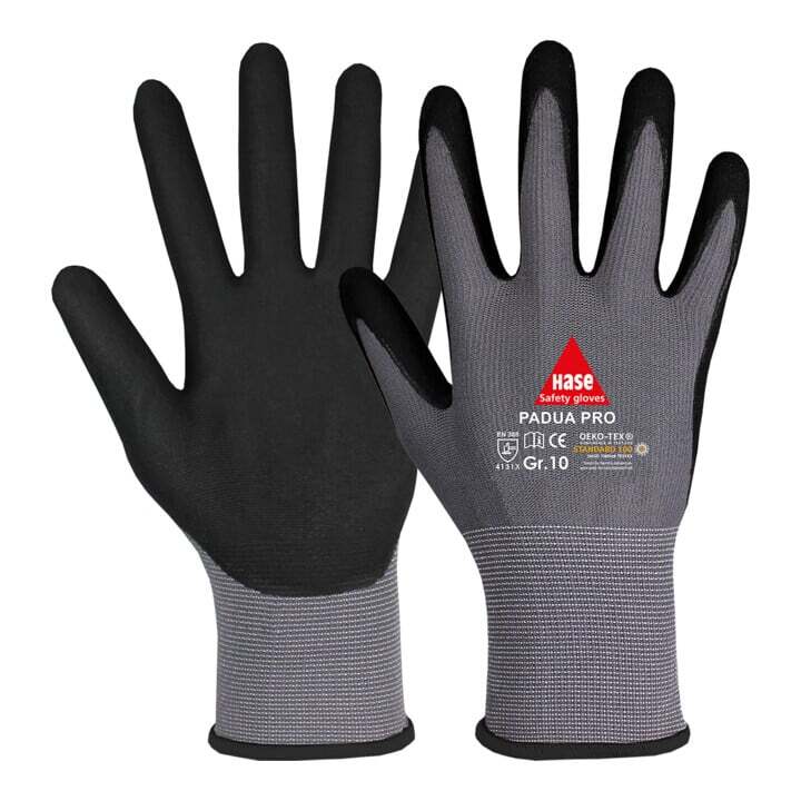 Hase Sicherheitshandschuhe Montagehandschuhe Arbeitshandschuhe Nitril Größe 7 - 4018949508644
