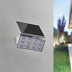 B-Ware PRIOS LED Außenleuchte Wandleuchte silber weiß Bewegungsmelder wassergeschützt