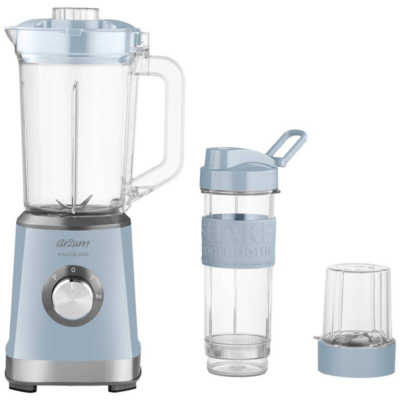 Arzum Standmixer Mixer Blender 500W mit Ice-Crushfunktion 1,2l Blau Zubehör - 8693184915295