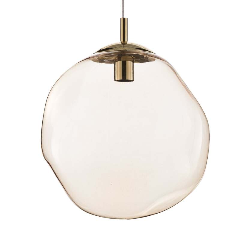 Glas Hängeleuchte Sol LED Pendelleuchte dimmbar schwarz bernstein Ø35cm 185cm - 5901780542610