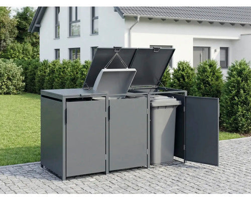 Konsta Mülltonnenbox Mülltonnenbox anthrazit für 3 x 240l Mülltonnen - 4306516693573