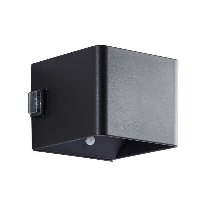 Brilliant Außenwandleuchte LED Iseo schwarz mit Bewegungsmelder 10cm IP44 3000K - 4004353435577