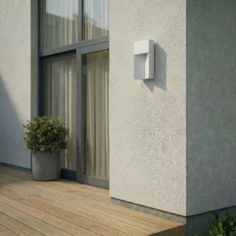 Kaholo LED-Außenwandleuchte eckig Aluminium IP44 hellgrau Gartenlampe Leuchte - 4255830907692