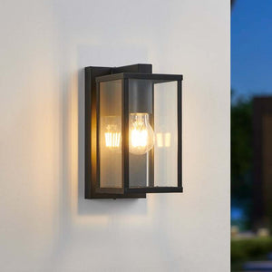 B-Ware EGLO Außenwandleuchte Budrone schwarz klar Gartenleuchte Lampe dimmbar IP44 27cm